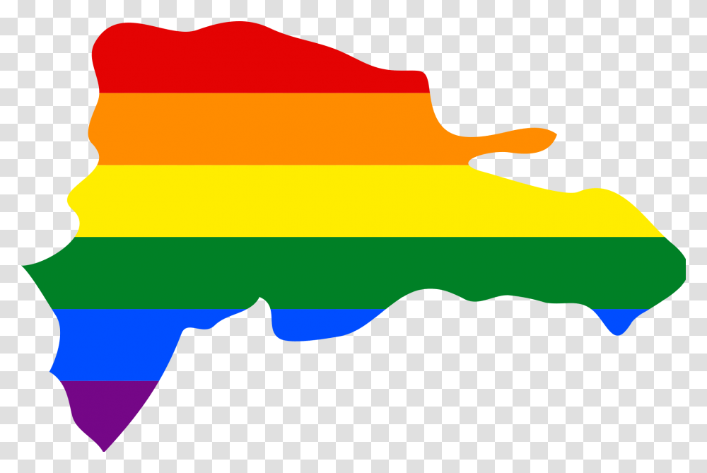 Lgbt Flag Map Of The Dominican Republic, Silhouette, Logo, Trademark Transparent Png