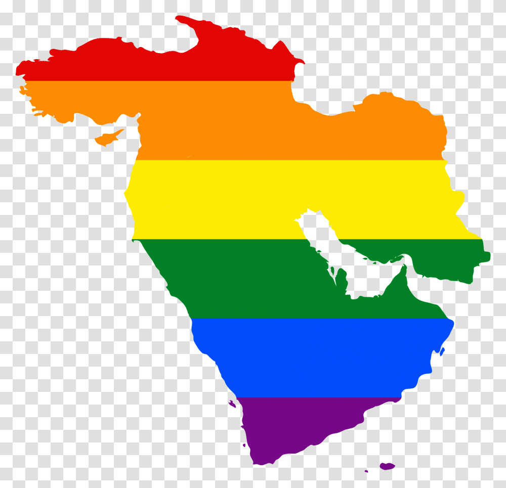 Lgbt Flag Map Of The Middle East Middle East Map Vector, Outdoors, Nature, Person, Plot Transparent Png