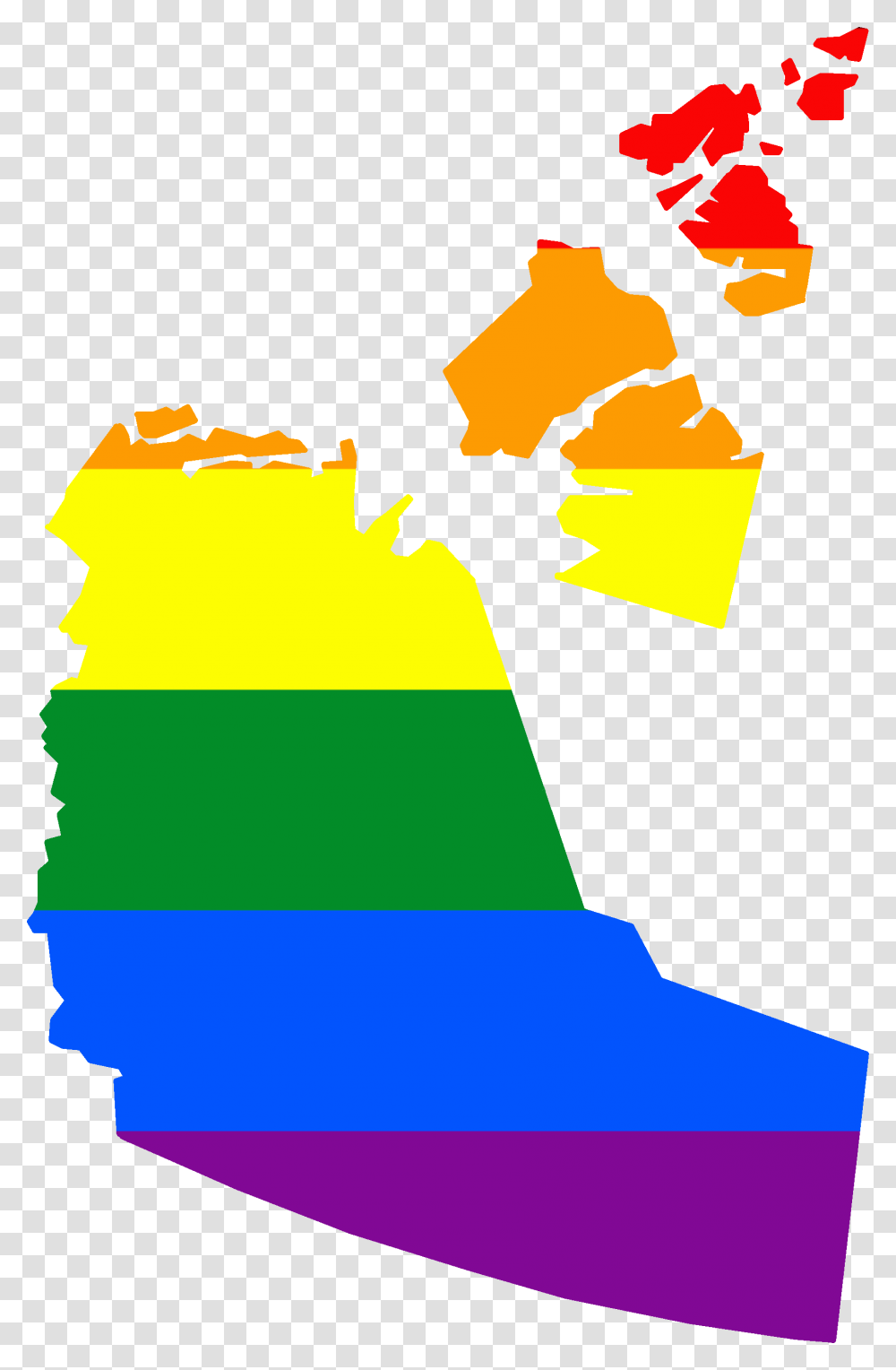Lgbt Flag Map Of The Northwest Territories, Light Transparent Png