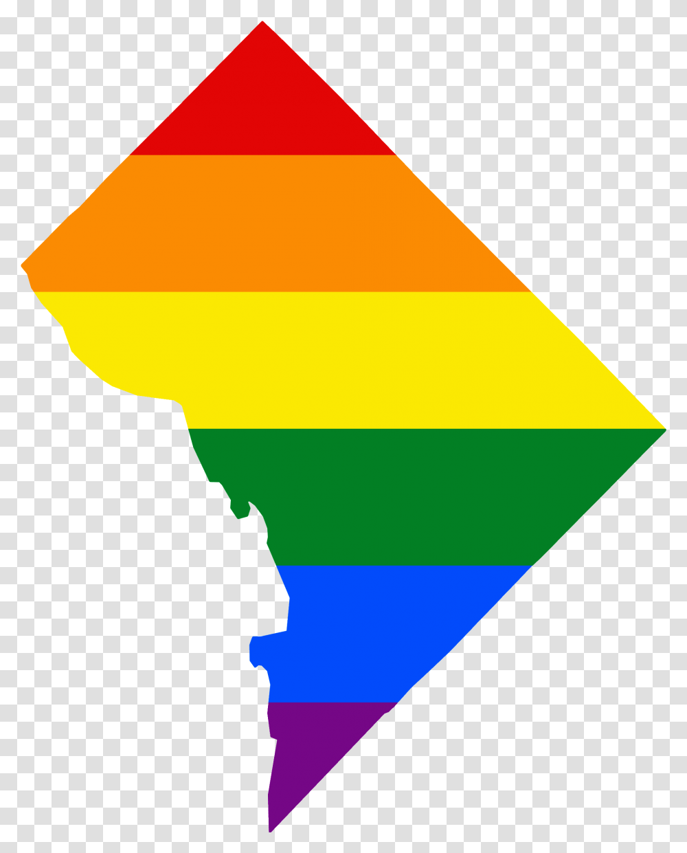 Lgbt Flag Map Of Washington Dc, Triangle, Person, Human Transparent Png