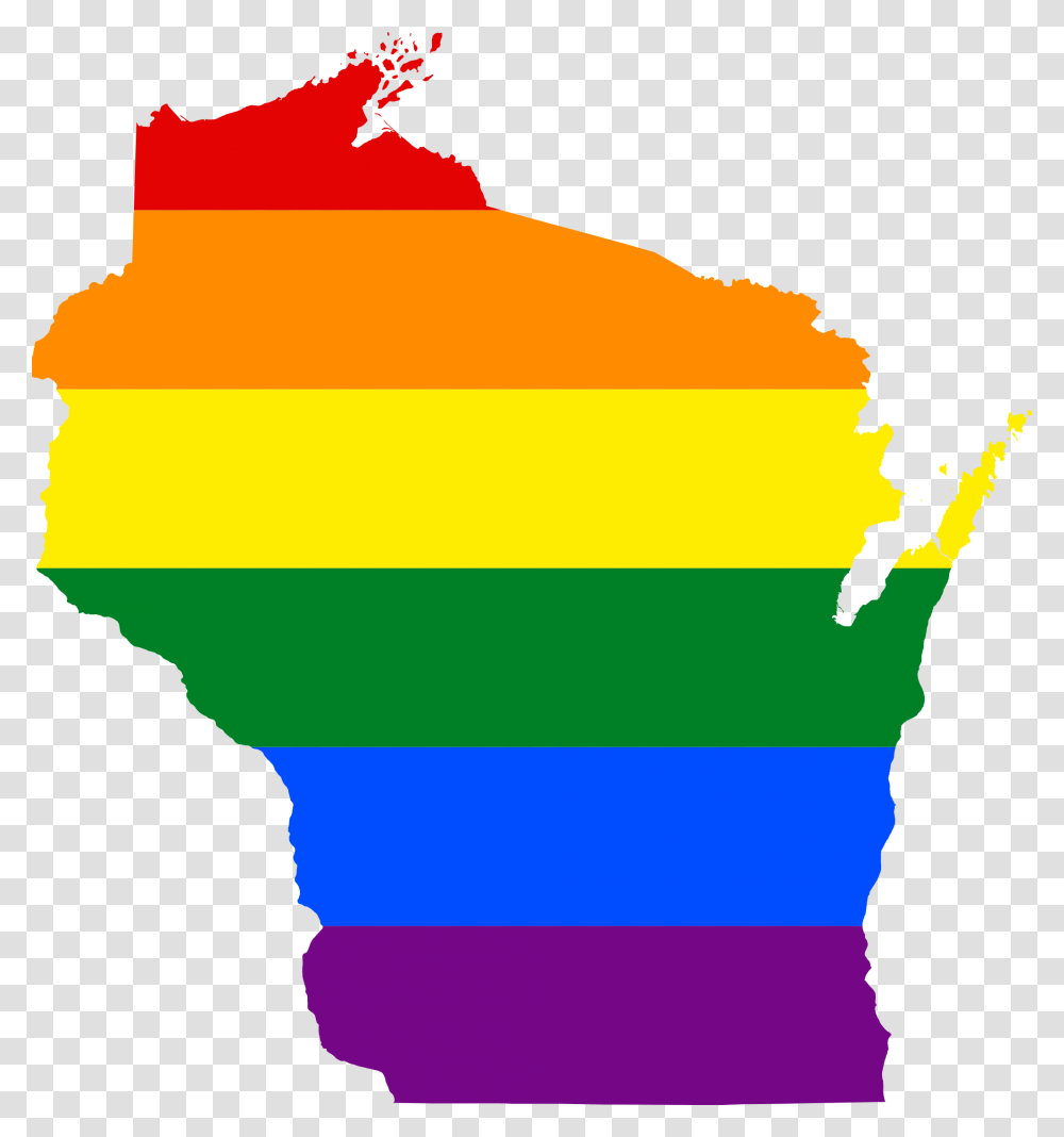 Lgbt Flag Map Of Wisconsin Wisconsin Clip Art, Person, Mountain, Outdoors, Nature Transparent Png