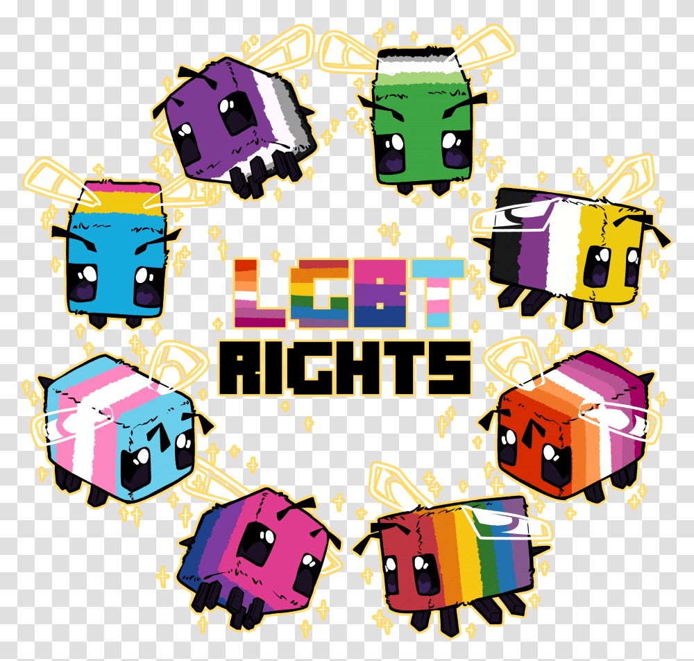 Lgbt Rights Minecraft Bee, Pac Man Transparent Png
