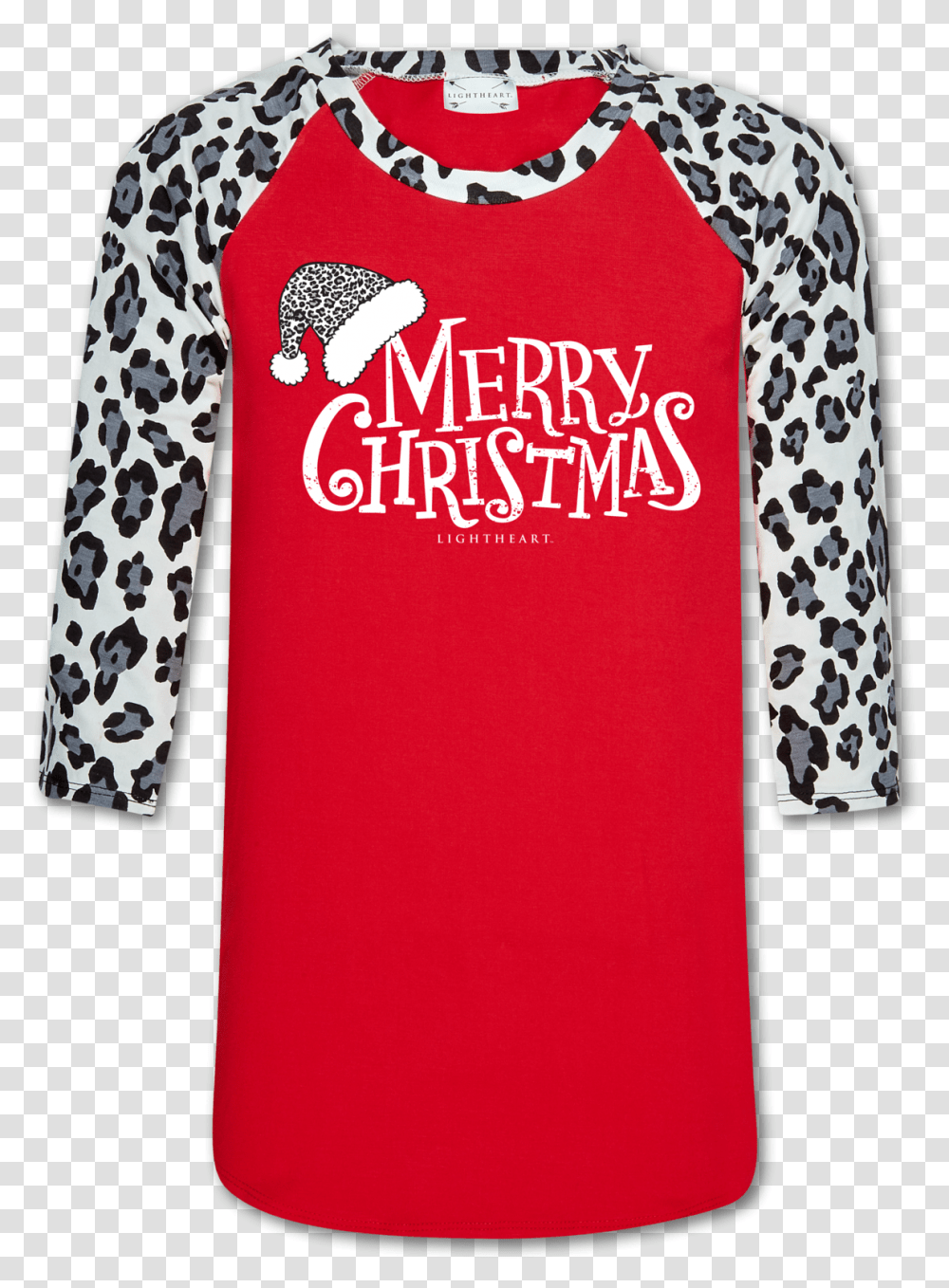 Lh Snow Leopard Sleevered Merry Christmas Printed Leopard Christmas Shirts, Apparel, Long Sleeve, Blouse Transparent Png