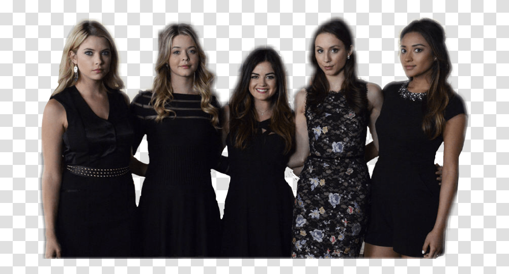 Liars Freetoedit Aria Spencer And Emily, Person, Evening Dress, Robe Transparent Png
