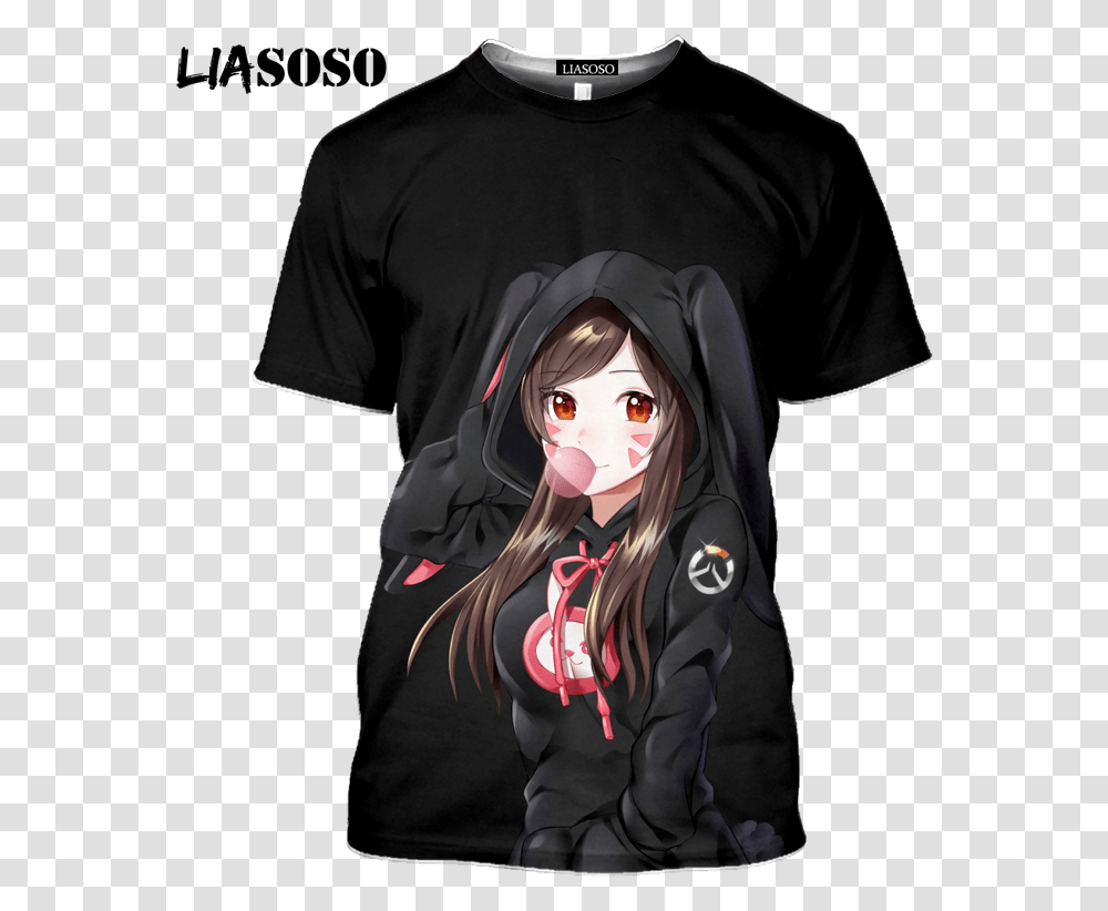 Liasoso Japanese Cartoon Anime T Shirt 3d Printed Unisex D Va Anime Hoodie, Clothing, Apparel, Manga, Comics Transparent Png