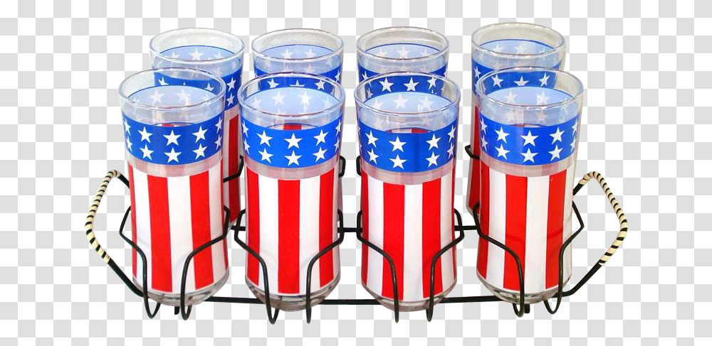 Libbey Set Patriotic Stars And Stripes Glass Tumblers Old Fashioned Glass, Drum, Percussion, Musical Instrument, Tin Transparent Png