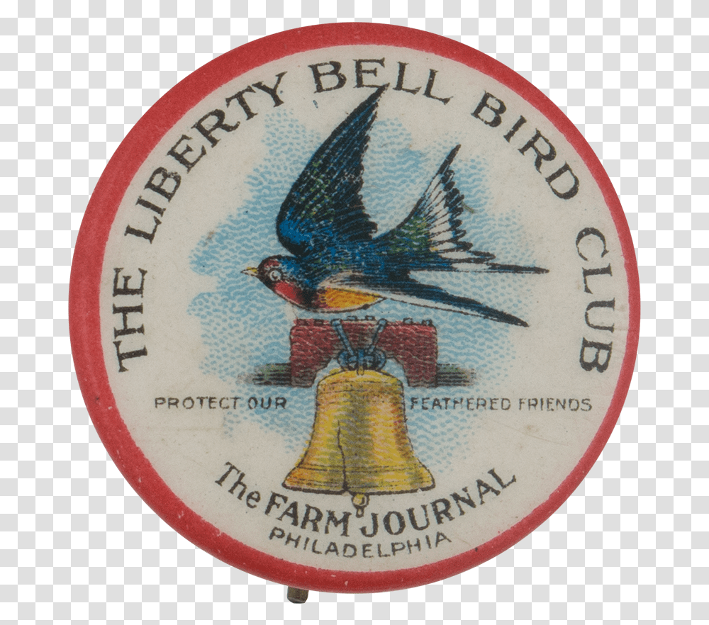 Liberty Bell Bird Club Club Button Museum Red Tailed Hawk, Logo, Trademark, Badge Transparent Png