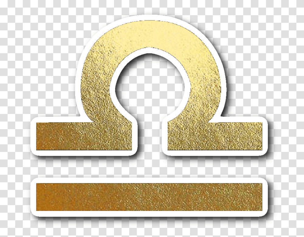 Libra Gold Sign Vinyl Sticker Zodiac, Number, Symbol, Text, Alphabet Transparent Png