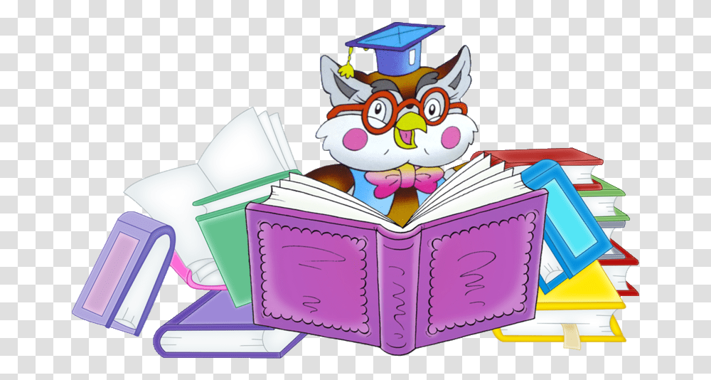 Library Funny Files Cartoon Owl Teacher School, Reading, Birthday Cake, Photography, Text Transparent Png