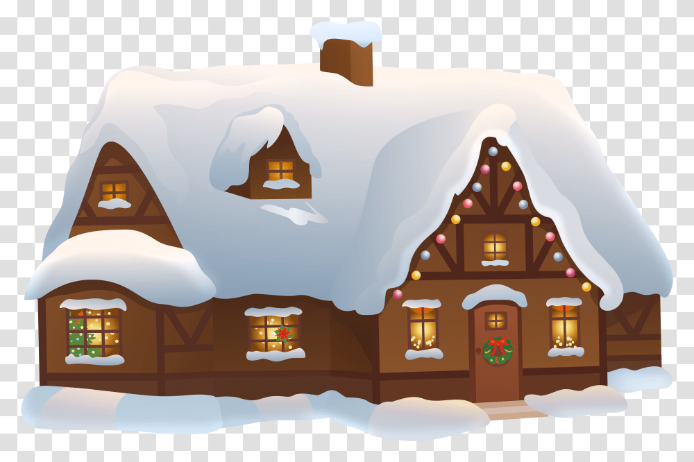Library House Snow Christmas House Transparent Png