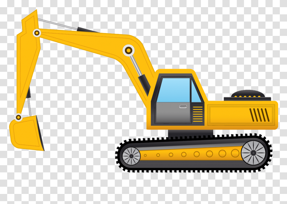 Library Library Excavator Clipart Excavator Clipart, Tractor, Vehicle, Transportation, Bulldozer Transparent Png