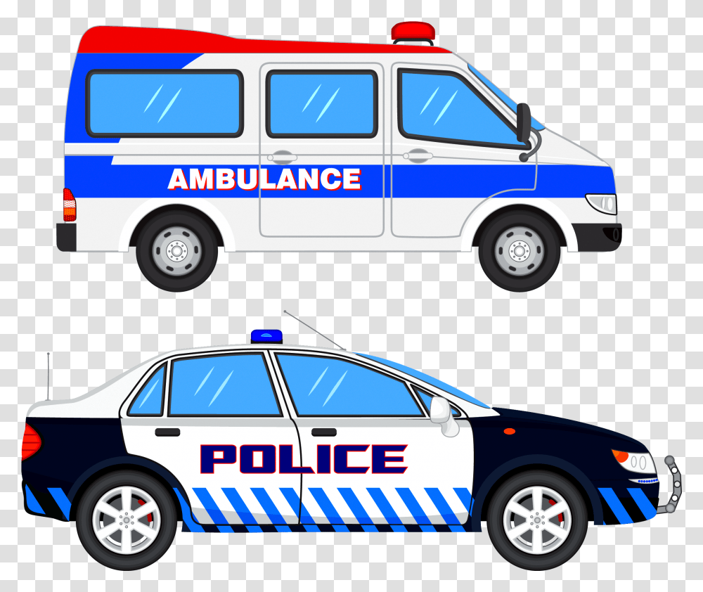Library Of Ambulance Car Vector Freeuse Police Car Cartoon, Vehicle, Transportation, Automobile, Bus Transparent Png