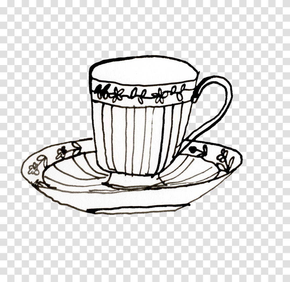 Library Of Animated Glitter Teacup And Saucer Banner Black Drawing Cup And Saucer, Pottery, Coffee Cup Transparent Png