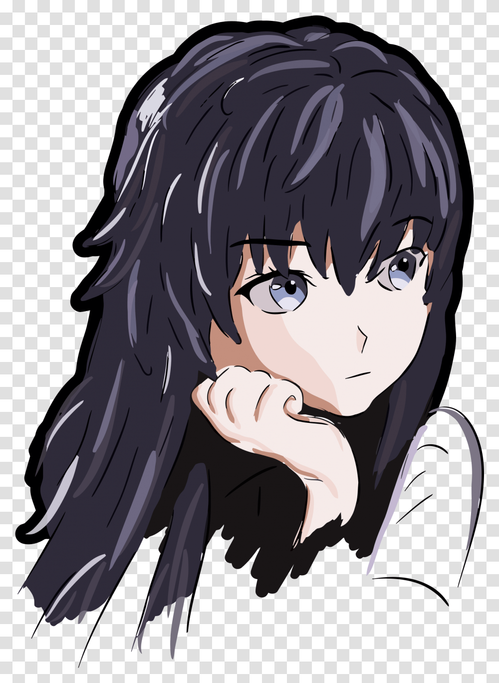 Library Of Anime Girl Vector Black And Whites Files Anime Girl Icon, Manga, Comics, Book, Hair Transparent Png