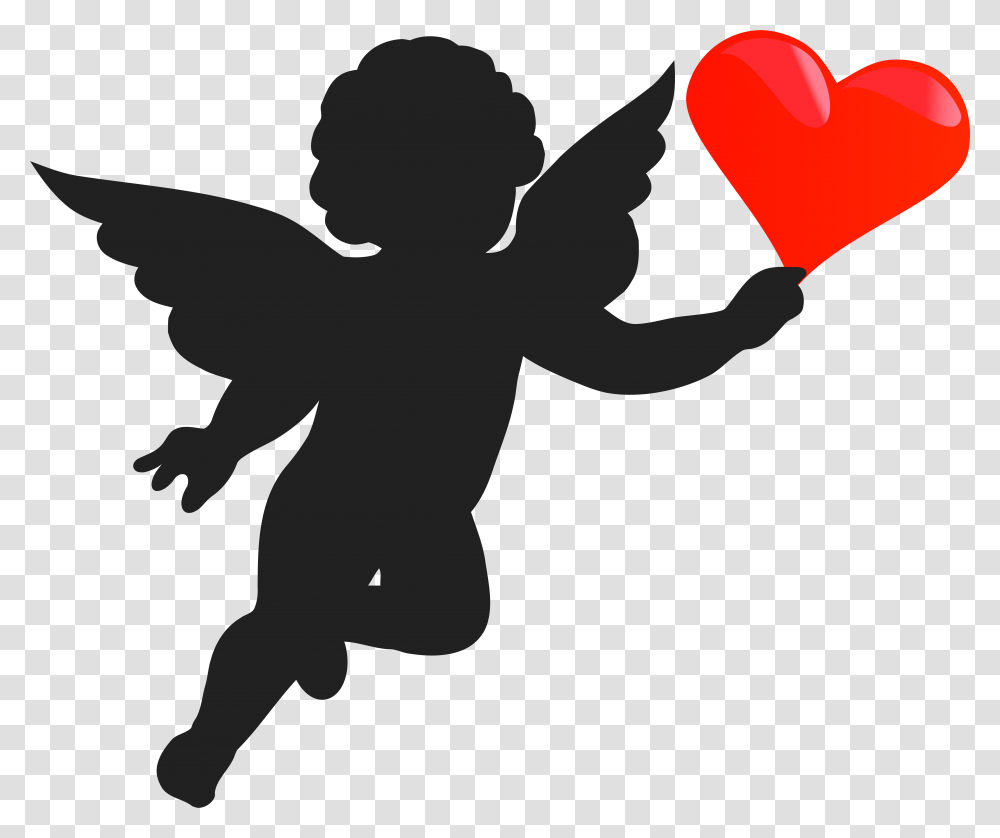 Library Of Apple Heart Stock Silhouette Fairy, Cupid, Person, Human Transparent Png