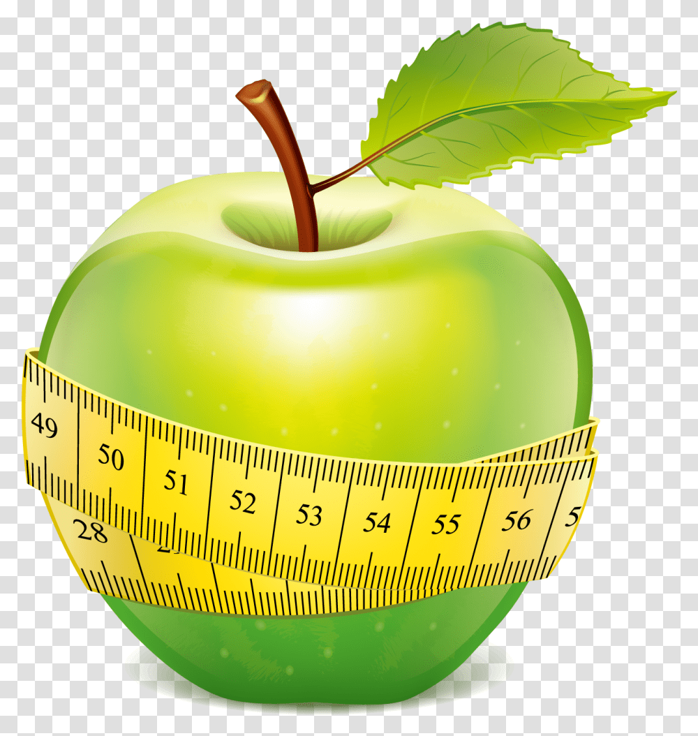 Library Of Apple With Tape Measure Apple With Measuring Tape, Plant, Fruit, Food, Plot Transparent Png