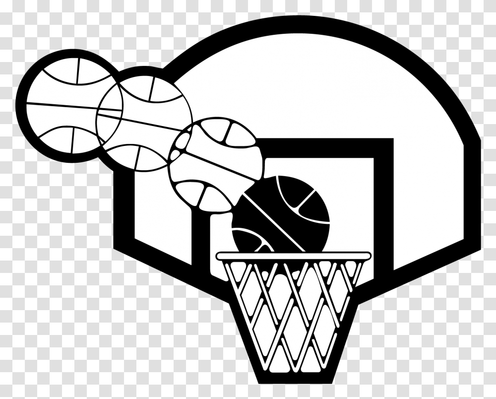 Library Of Basketball Hoop Side View Black And White Backboard Basketball Basketball Hoop Outline Clipart, Stencil, Face Transparent Png