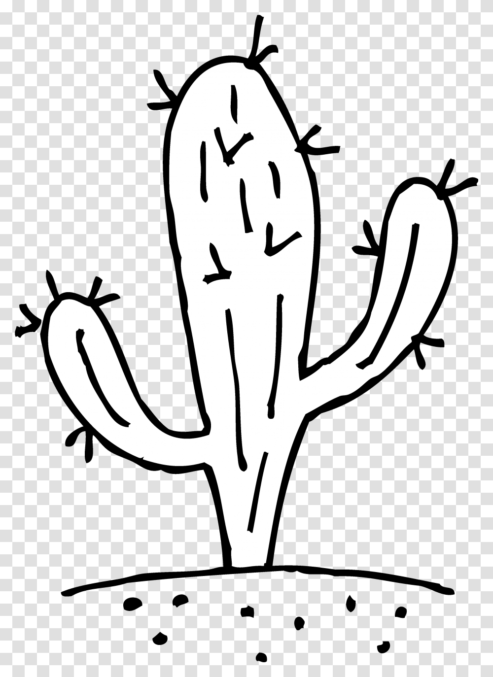 Library Of Black And White Cactus With Lights Vector Cactus Clipart Black And White, Hook, Plant, Anchor, Stencil Transparent Png