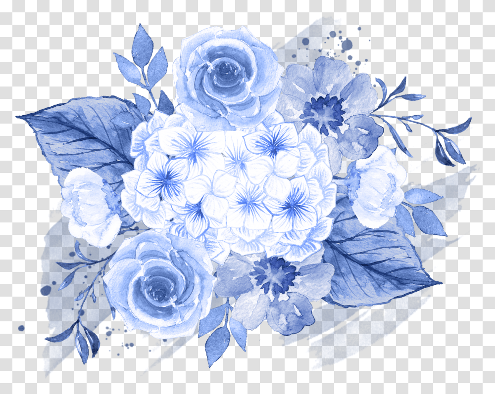 Library Of Blue Flower Bouquet Image Black And White Stock Blue Flower Vector, Graphics, Art, Floral Design, Pattern Transparent Png