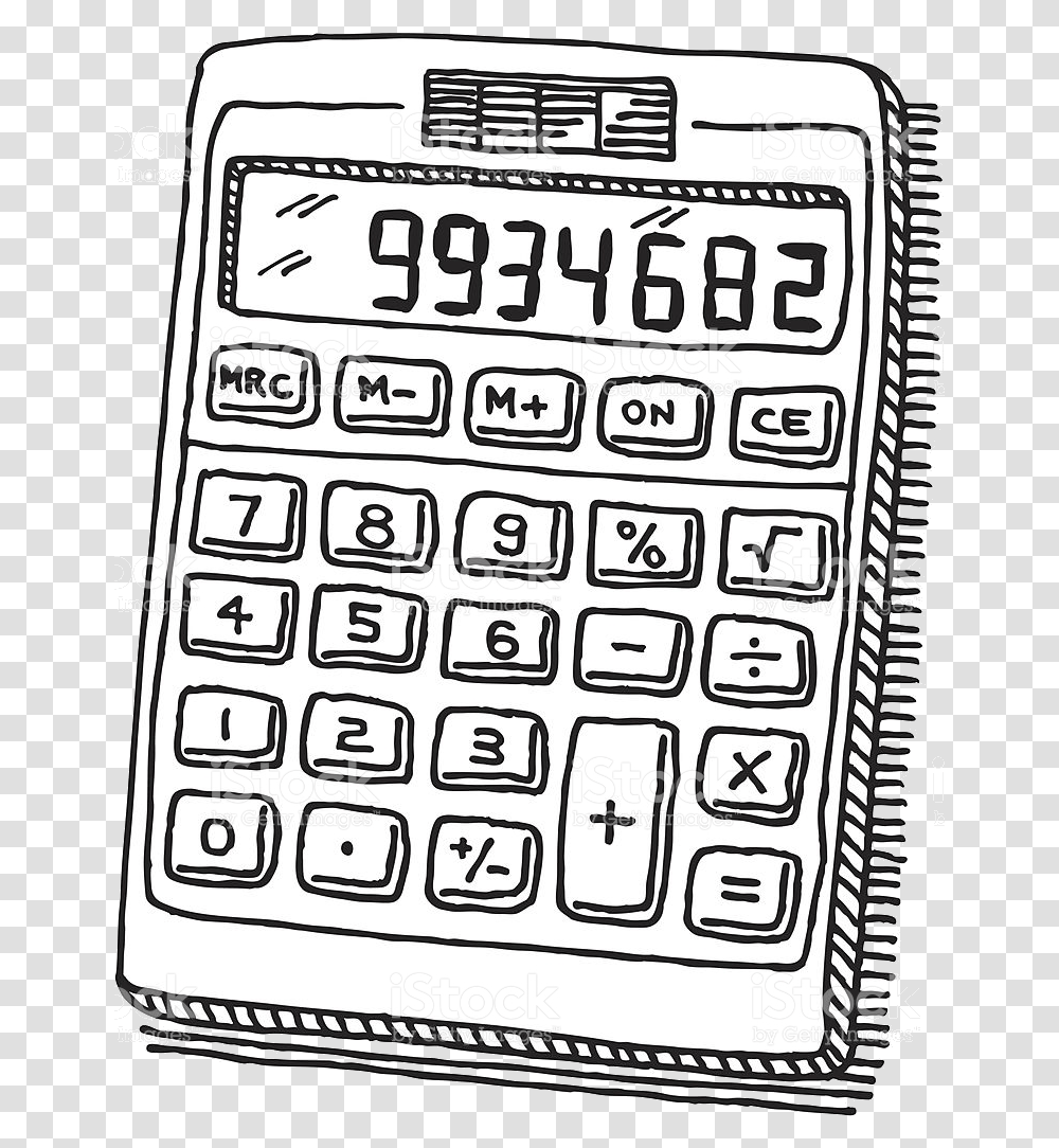 Library Of Calculator Jpg Black And White Calculator Black And White, Electronics, Mobile Phone, Cell Phone, Number Transparent Png