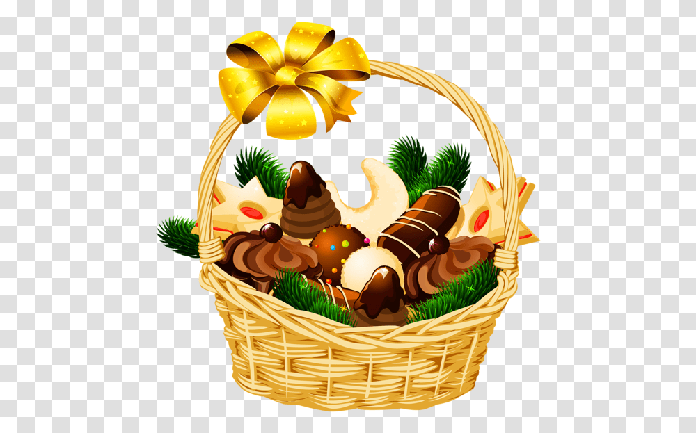 Library Of Christmas Baskets Clipart Christmas Food Clipart, Birthday Cake, Dessert, Shopping Basket, Candle Transparent Png