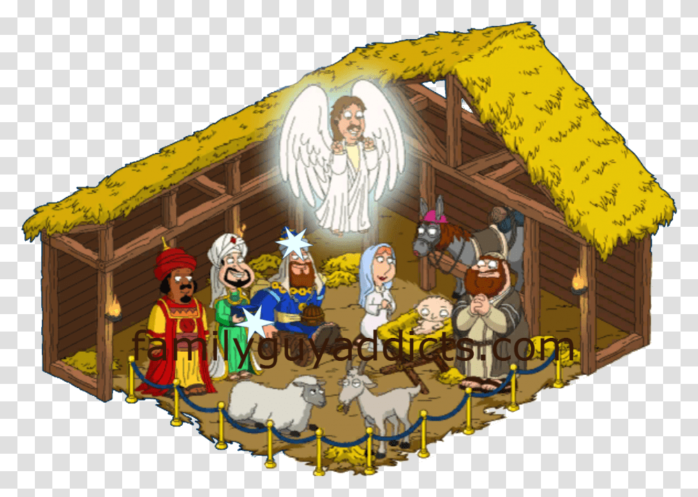 Library Of Christmas Manger Graphic Family Guy Nativity Scene, Person, Housing, Building, Art Transparent Png