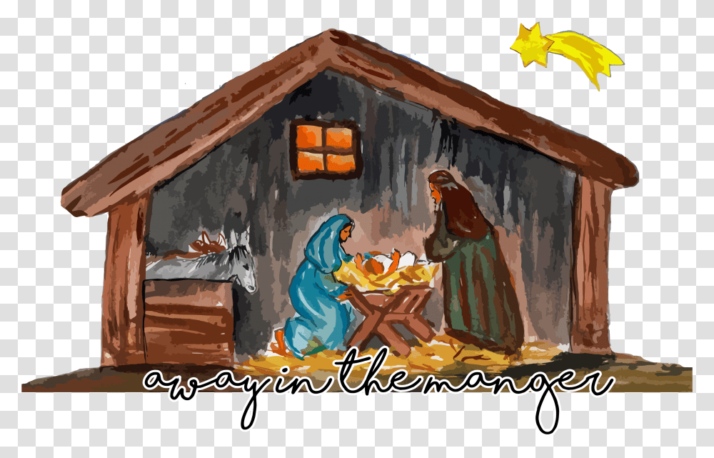 Library Of Christmas Manger Graphic, Outdoors, Nature, Building, Housing Transparent Png