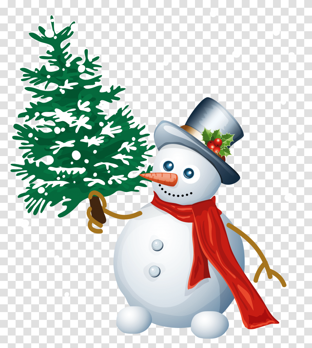 Library Of Christmas Snowman Image Download Files Snowman And Christmas Tree Clipart, Nature, Outdoors, Winter, Plant Transparent Png
