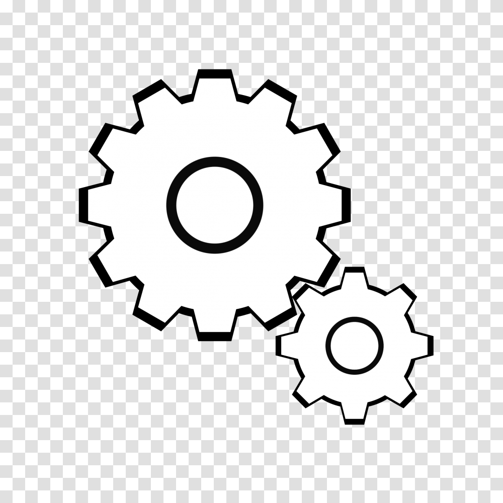 Library Of Crown Gear Vector Black And White Download White Gears Clipart, Machine Transparent Png