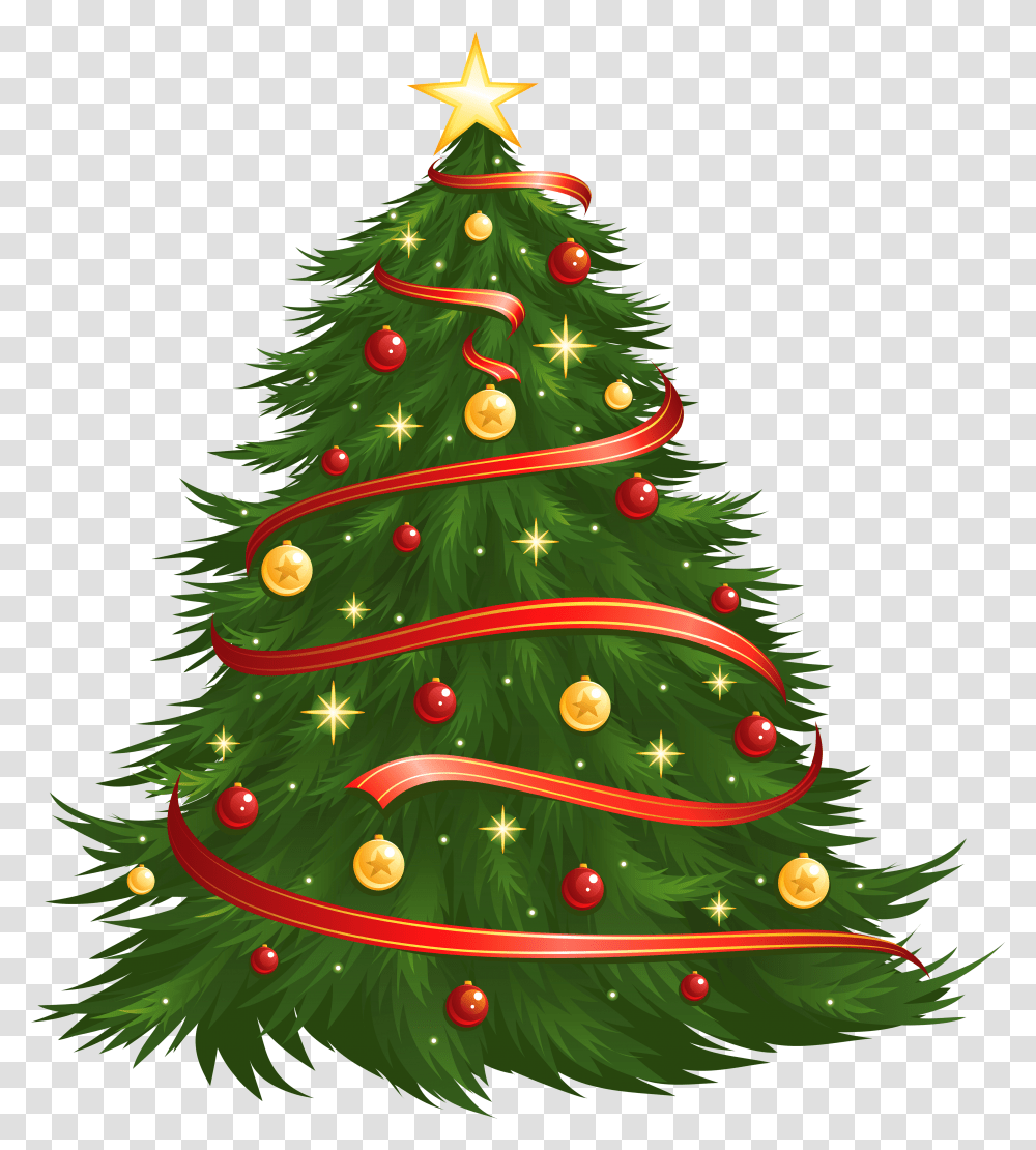 Library Of Decorate Christmas Tree Clip Christmas Tree Vector Transparent Png