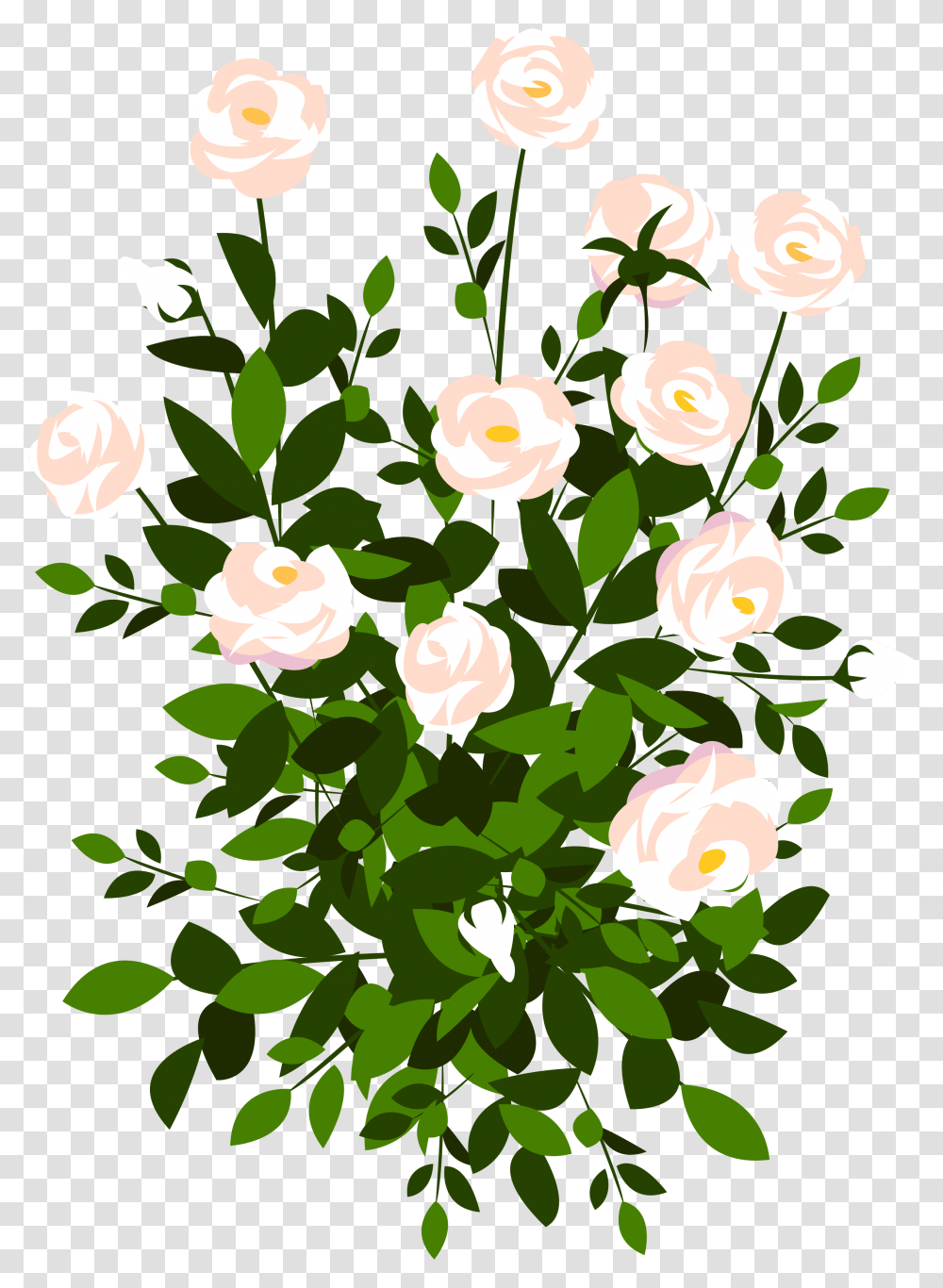 Library Of Flower Bush Clip Yellow Roses Clipart, Plant, Floral Design, Pattern, Graphics Transparent Png