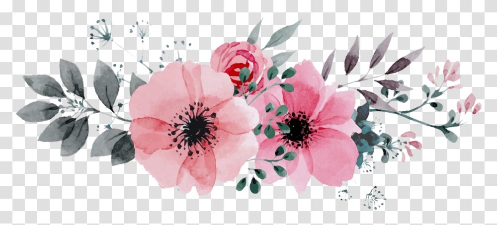Library Of Flower Watercolor Banner Watercolor Flowers Vector, Plant, Floral Design, Pattern, Graphics Transparent Png