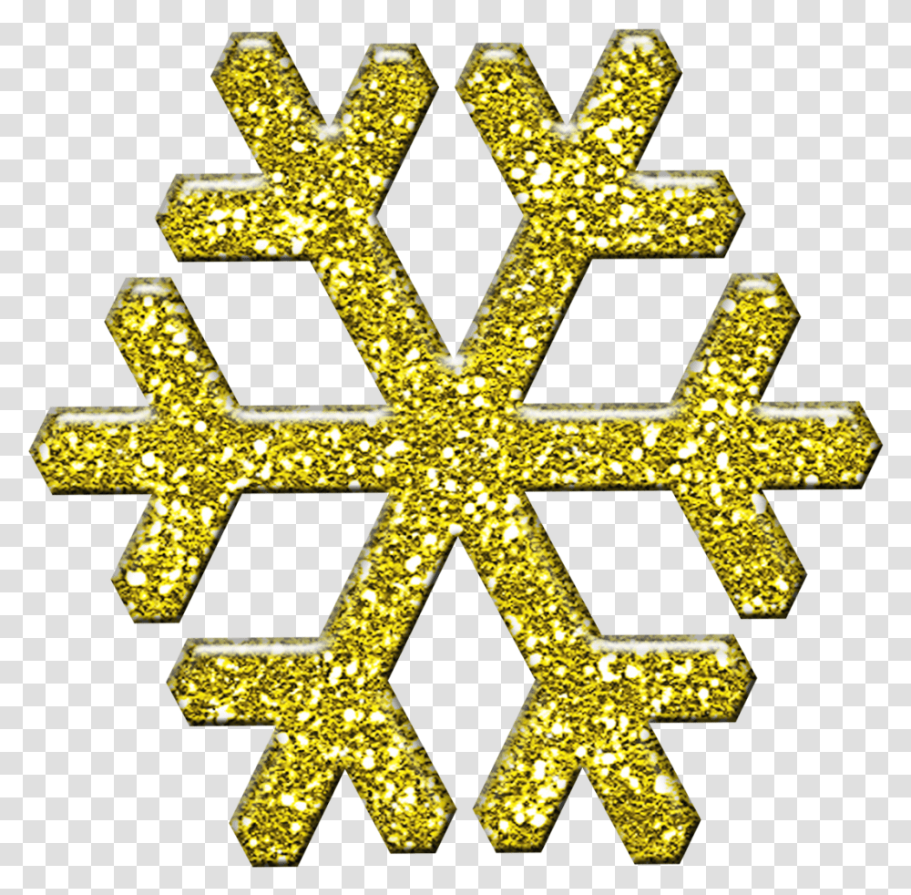 Library Of Free Gold Snowflake Svg Snowflake With A Heart, Cross, Symbol, Crystal Transparent Png