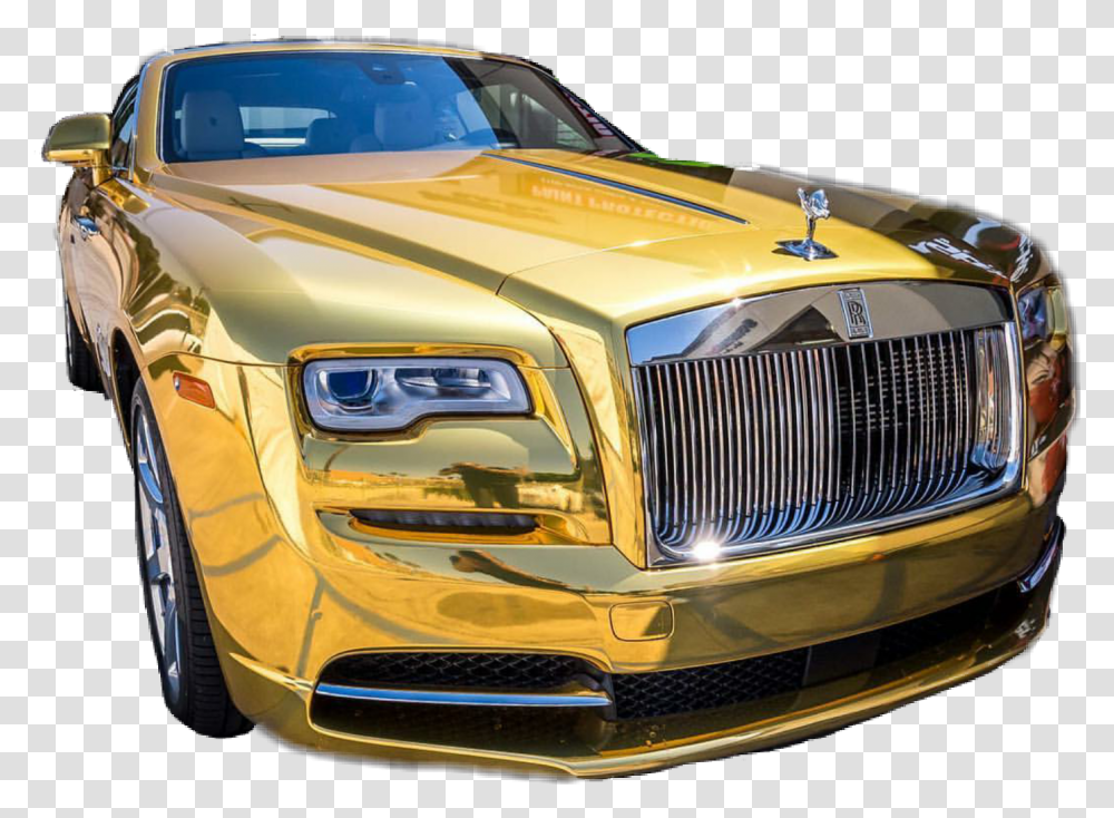 Library Of Gold Car Svg Files Clipart Art Rolls Royce Gold, Vehicle, Transportation, Light, Tire Transparent Png
