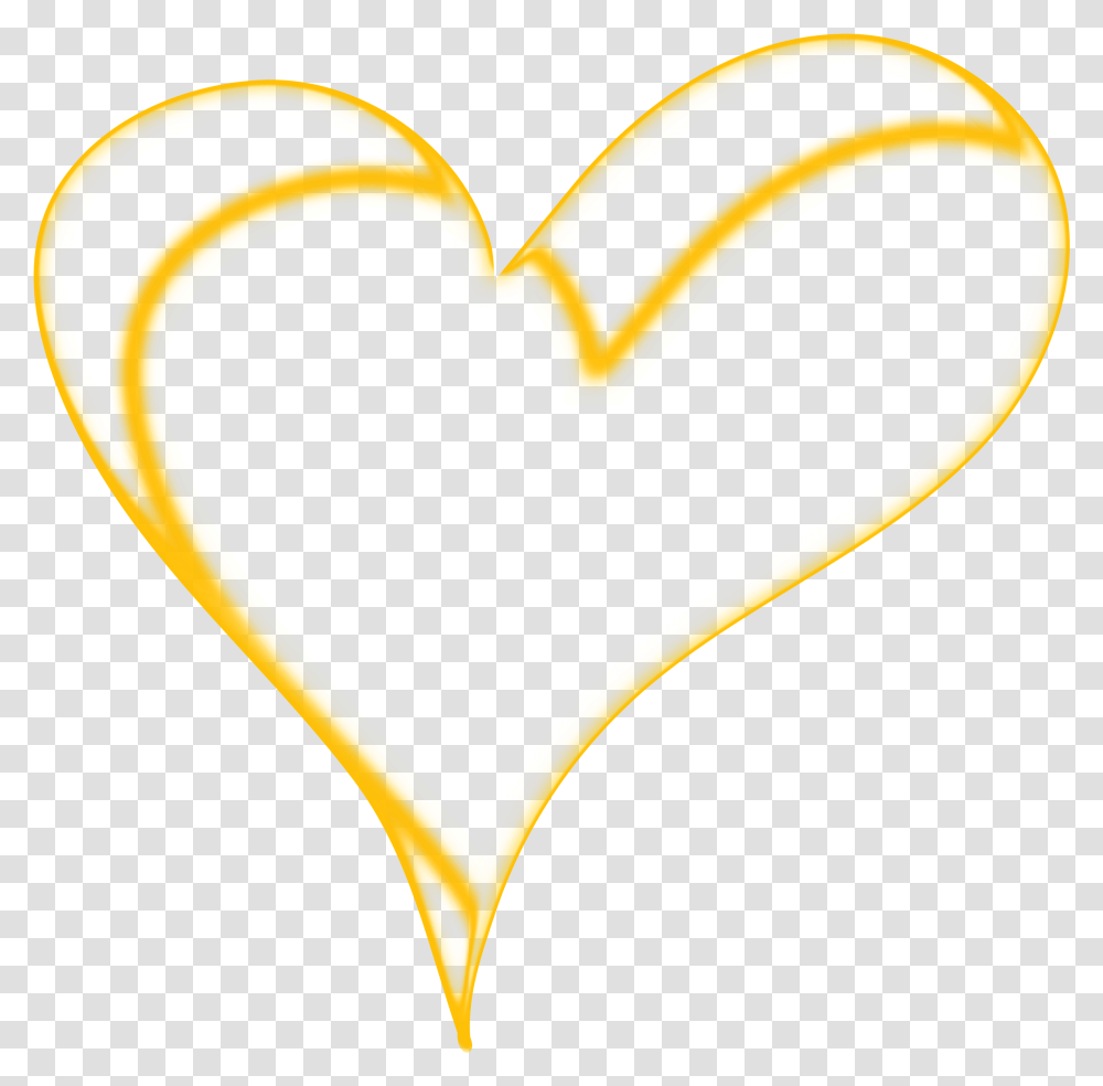 Library Of Gold Heart Outline Picture Gold Heart Outline, Symbol, Banana, Fruit, Plant Transparent Png