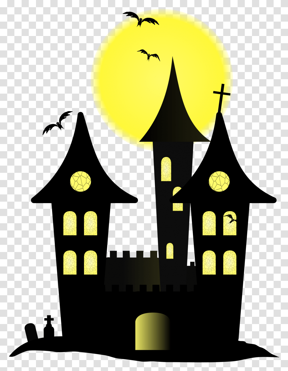 Library Of Halloween Castle Clip Art Stock Design Haunted House Cartoon, Lighting, Treasure, Coin, Architecture Transparent Png