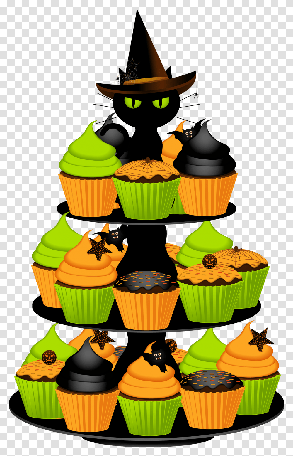 Library Of Halloween Picture Black And White Download Candy Halloween Birthday Cake Clip Art, Cupcake, Cream, Dessert, Food Transparent Png