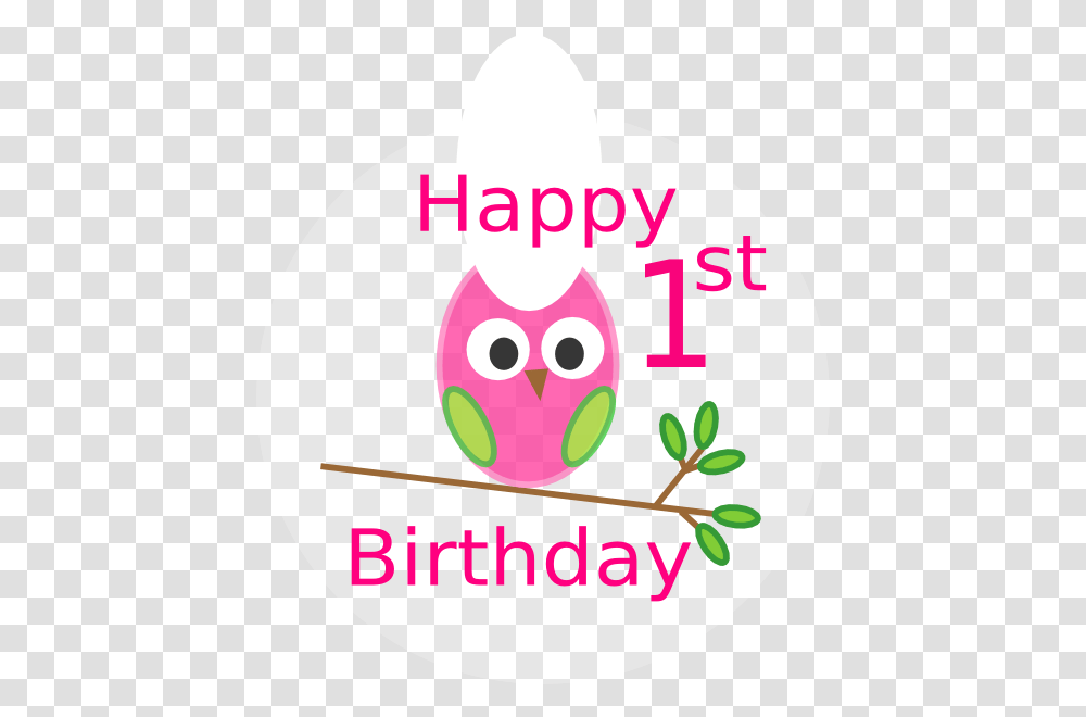 Library Of Happy 1st Birthday Girl Pink Happy First Birthday, Label, Text, Sticker, Plant Transparent Png