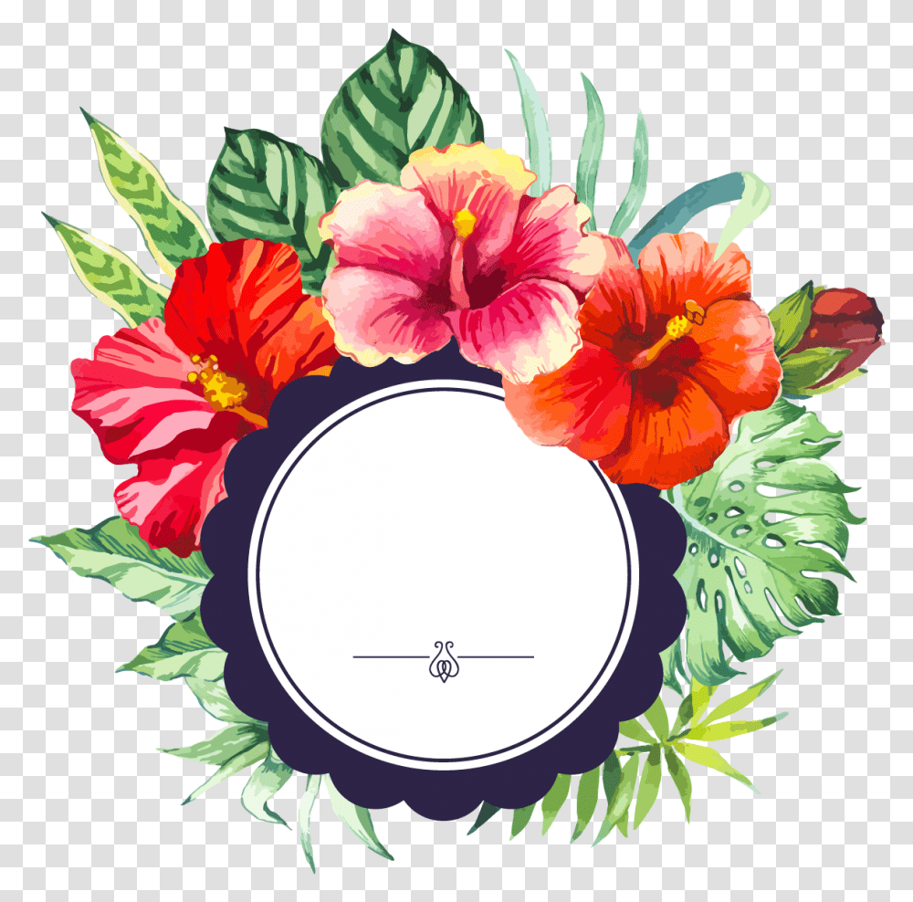 Library Of Hibiscus Flower Border Svg Free Files Clipart Floral Border, Plant, Graphics, Floral Design, Pattern Transparent Png