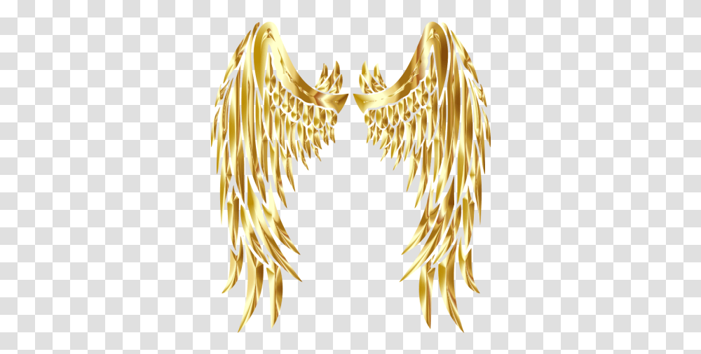 Library Of Jpg Free Angel Wings Gold Files Gold Angel Wings Clip Art, Banana, Fruit, Plant, Food Transparent Png