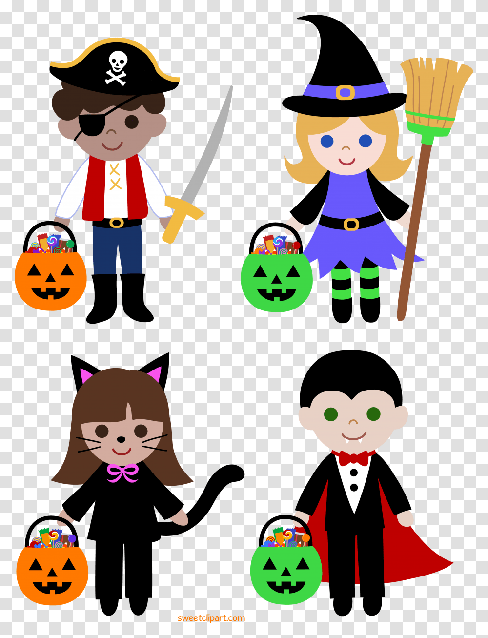 Library Of Kids Trick Or Treating Jpg Black And White Stock Halloween Kids Clip Art, Person, Human, Elf, Performer Transparent Png