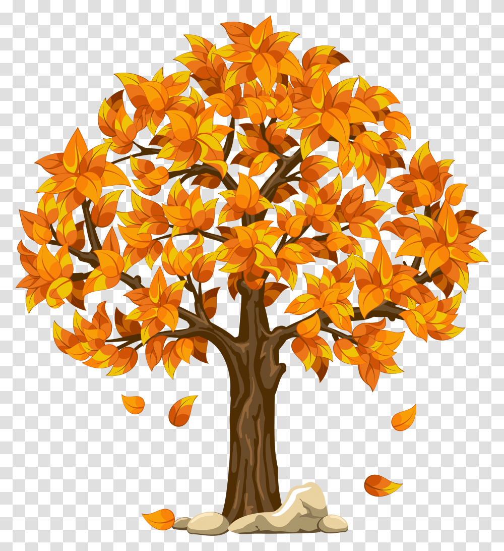 Library Of Orange Tree Svg Black And Autumn Tree Clipart, Leaf, Plant, Maple, Tree Trunk Transparent Png
