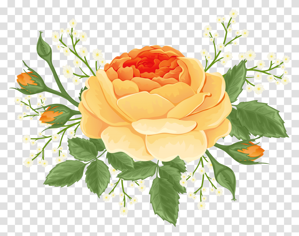 Library Of Orange Yellow And White Roses Jpg Free Download Rose Transparent Png