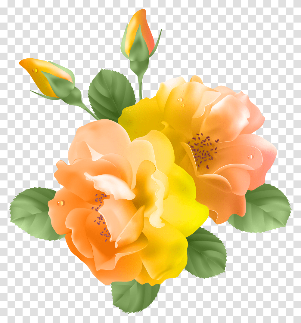 Library Of Orange Yellow And White Roses Jpg Free Download Transparent Png