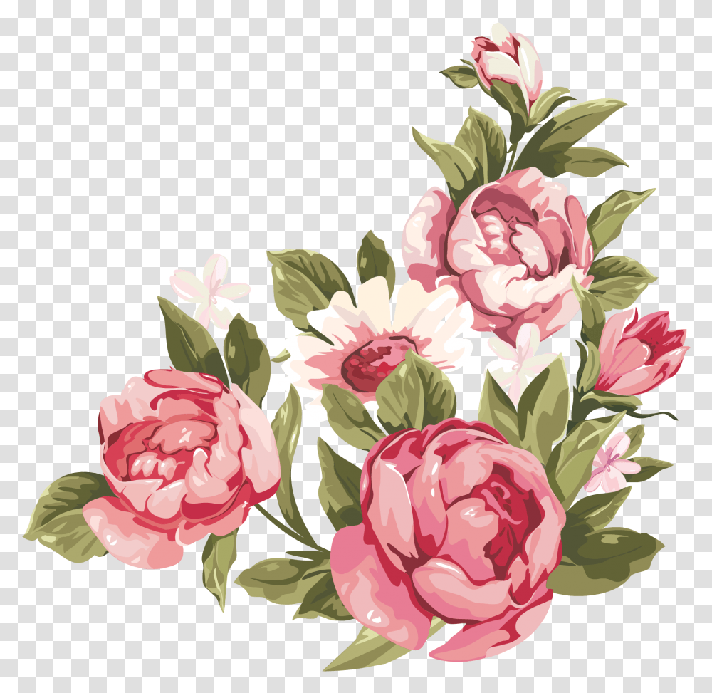 Library Of Peony Crown Stock Files Clipart Art 2019 Pink Flowers Border Clipart, Plant, Blossom, Floral Design, Pattern Transparent Png
