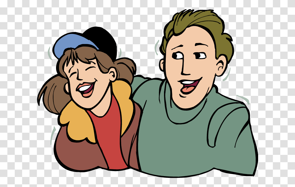 Library Of People Laughing Vector Free Man And Woman Laughing Cartoon, Person, Face, Plant, Photography Transparent Png