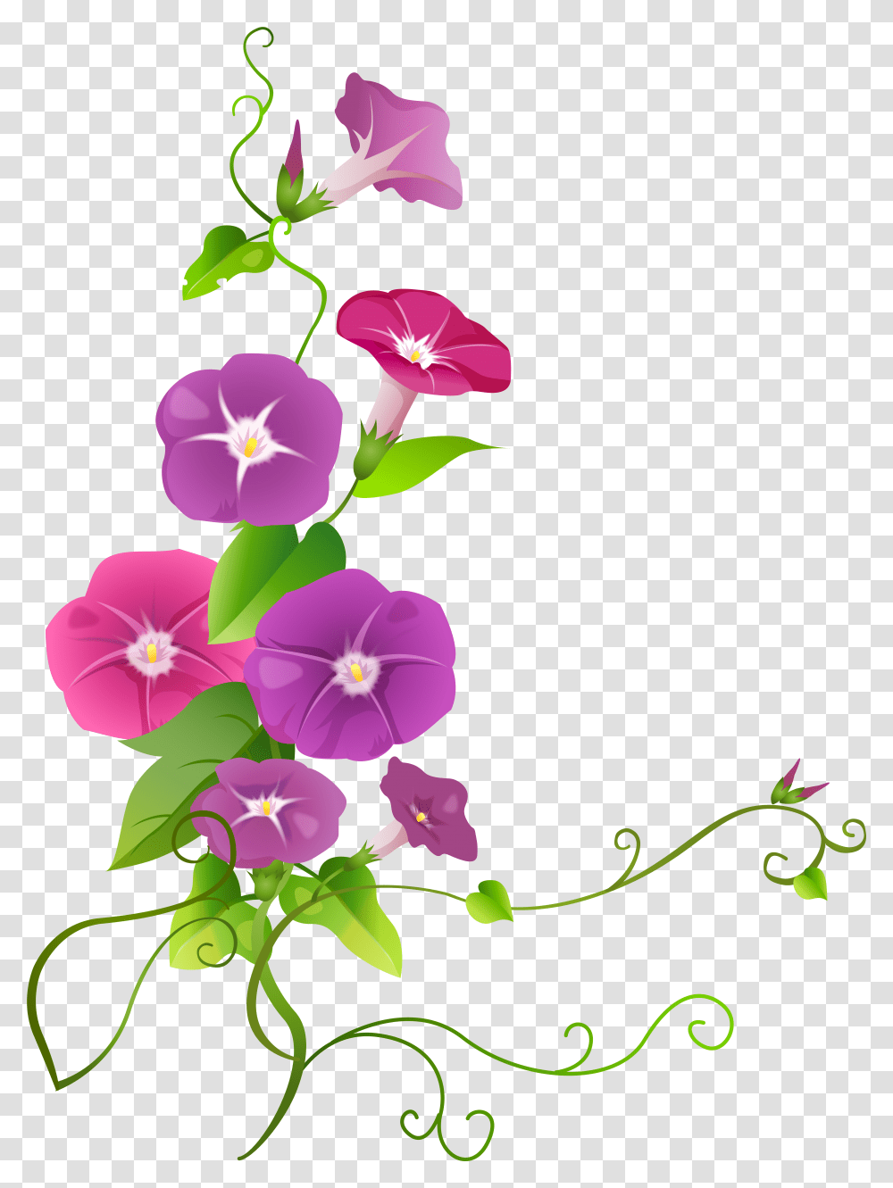 Library Of Purple Flower Border Graphic Stock Flower Clipart, Plant, Blossom, Geranium, Pansy Transparent Png