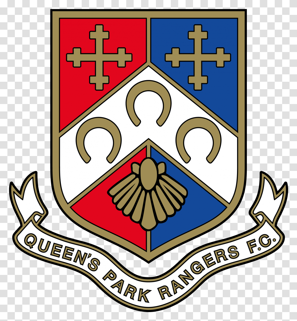 Library Of Queens Park Rangers Black And White Queens Park Rangers Old Logo, Armor, Shield, Symbol, Emblem Transparent Png