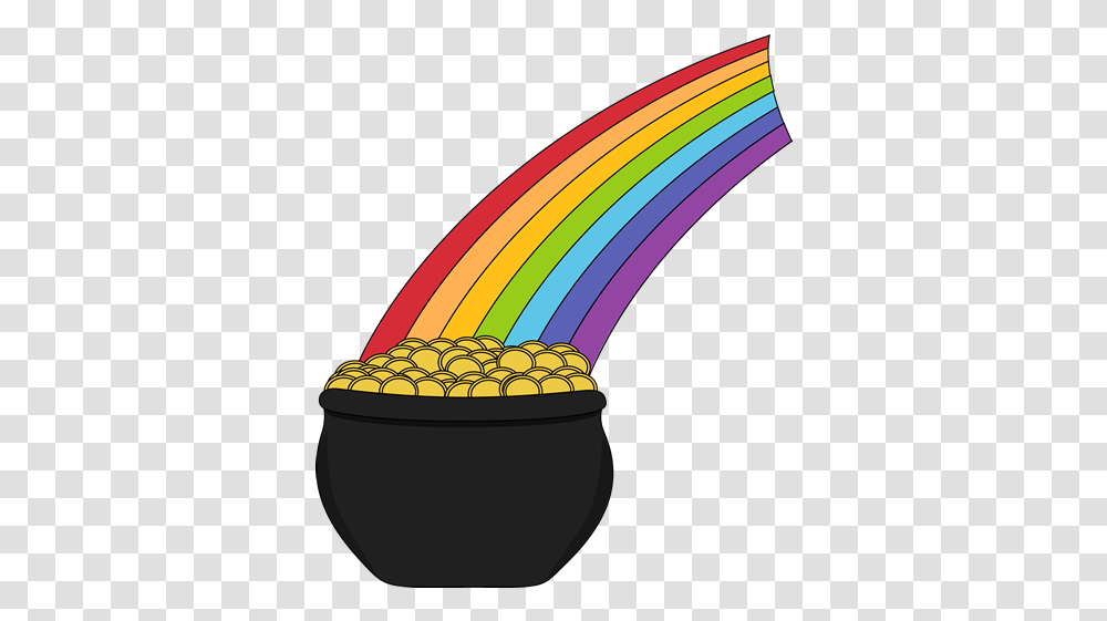 Library Of Rainbow Pot Gold Clip Art Pot Of Gold And Rainbow Clipart, Graphics, Plant, Lamp, Light Transparent Png