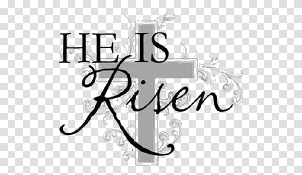 Library Of Religious Easter Picture Royalty Free Download He Is Risen Clipart, Symbol, Cross, Crucifix, Text Transparent Png